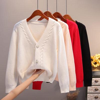 2025 Women's Chic Loose V-neck Knit Cardigan: Autumn/Winter Long Sleeve Sweater Coat