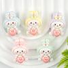 Cute Strawberry Rabbit Resin Accessories for DIY: Bag, Shoe Buckle, Phone Case, and Hair Clip Ornaments