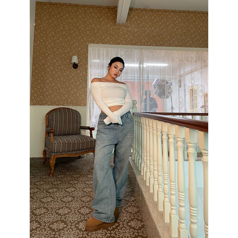 Brother Nan Loose-Fit Retro Straight-leg Denim Female Summer New Plus Size Plus Size Ladies High Waist Loose and Slimming Narrow Version Mop Pants