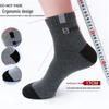 Men's Mid-Calf Cotton Socks - Thickened, Odor-Resistant, Sweat-Absorbent, Autumn/Winter Style (1 Pair)