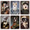 Tiere im Vintage-Stil Gentleman Metallblechschild Haustier Hund Wandbilder Für Wohnzimmer Poster Bar Kaffee Haustierladen Kunstplakette