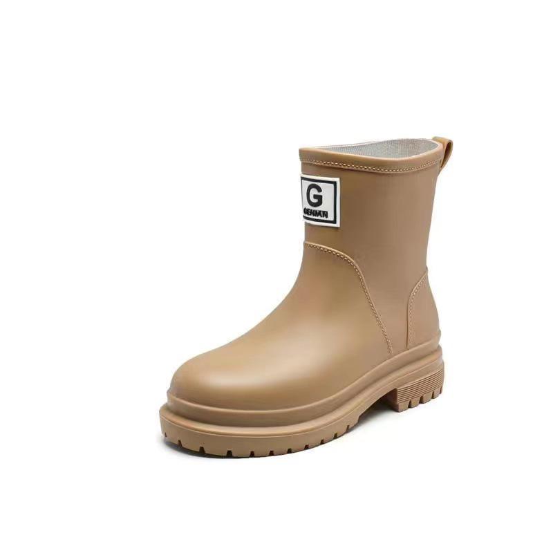 Middle Tube Women's Outdoor Rain Shoes Anti Slip Rubber Shoes Wear Resistant Water Shoes Short