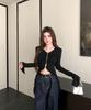 Chic Flare Sleeve Zipper Cropped T-Shirt for Women - Slim Fit Early Autumn Top