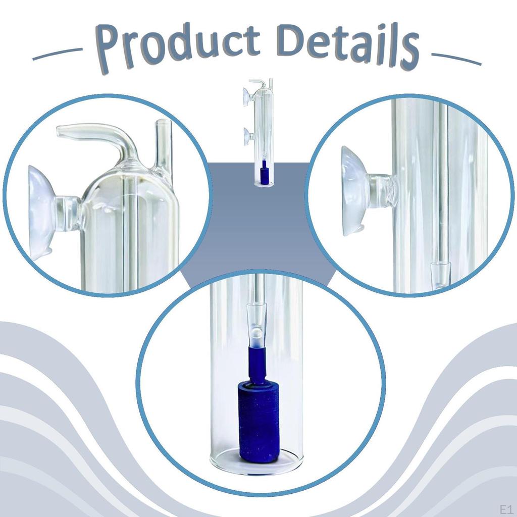 Aquarium CO2 Diffuser Fish Tank Accessories, Clear, High Performance, Glass Equipment O2