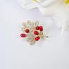 High-End Red Money Tree Brooch: Festive Rhinestone Corsage Pin for Versatile Clothing Decoration