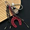 New PU Leather Simple Horseshoe Pendant Horse Hoof Casual Key Chain Pendant Hanging Purse Accessories Women
