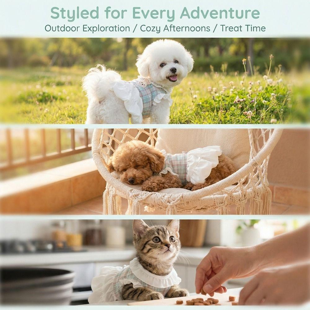 Fashion Ruffled Dog Dress Comfortable Pet Clothes Adorable Dog Vest Dress  Spring