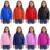 Unisex Kids Long Sleeve Down Jacket Hoodie Style Design Solid Color Zipper Closure Lightweight Warm Coat