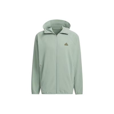 adidas Comfortable Versatile Hooded Jacket Unisex Silver Gray Green