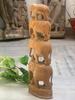 Handmade Kadam Wood Elephant Family Statue: Indian Home Decor