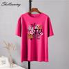 Shellsuning Vintage Graphic Harajuku Trička s potiskem Dámské 100% bavlna O Krátký rukáv Měkké trička Dámská Jednoduchá estetická trička
