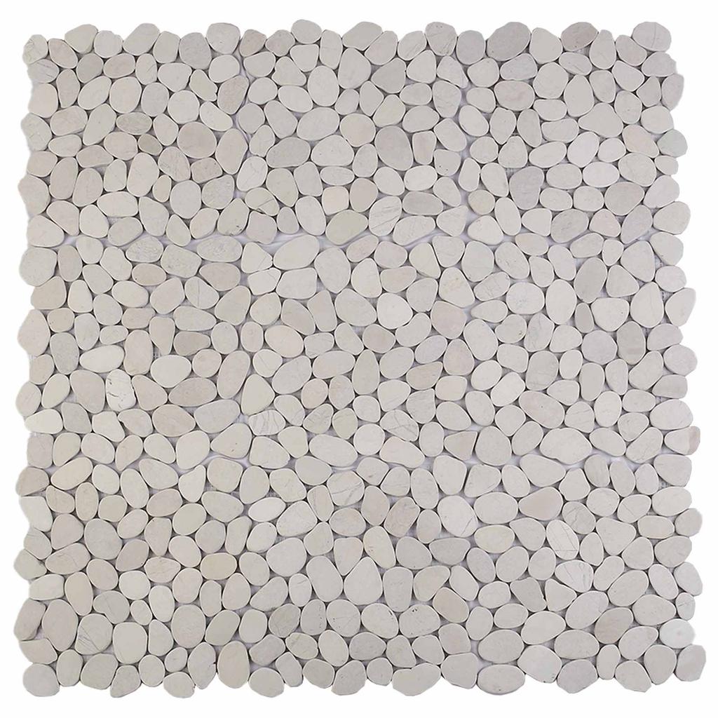 Pebble Tiles White 30 x 30 cm River Pebbles