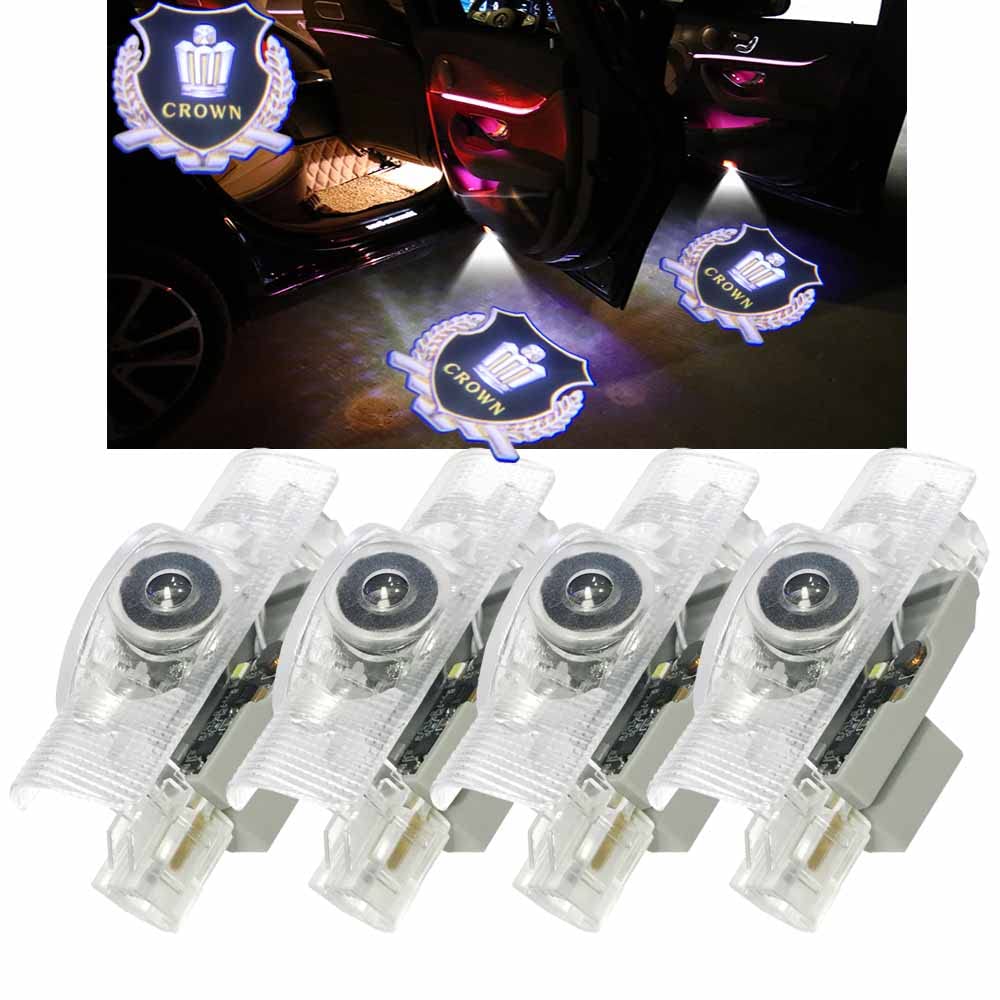 

Minile Crown Door Courtesy Lamps with Set of with Door Welcome Courtesy LED Logo Replacement Parts for 180 200 and 2010 Crown Gold Logo, 4, Tools,