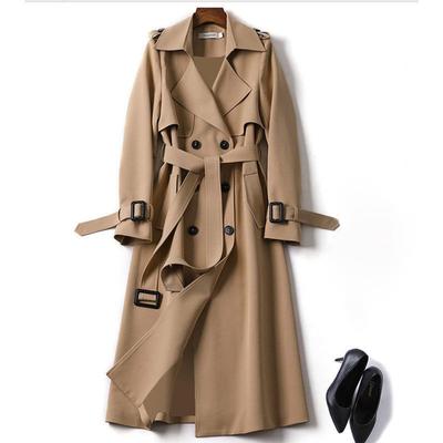Windbreaker Women's Long Coat Plus Size Slim Trendy Casual Overcoat Solid Slim Fit Jacket Outerwear Trench Autumn