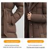 Women's Light Luxury Hooded Down Cotton Coat - Winter, Long, Loose, Large Size, Korean Style, Thick