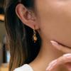 Youthway Vintage Tiger Eye Stone Drop Earrings For Women Asymmetric Moon Star  Gold Plated Stainless Steel Earrings Jewelry