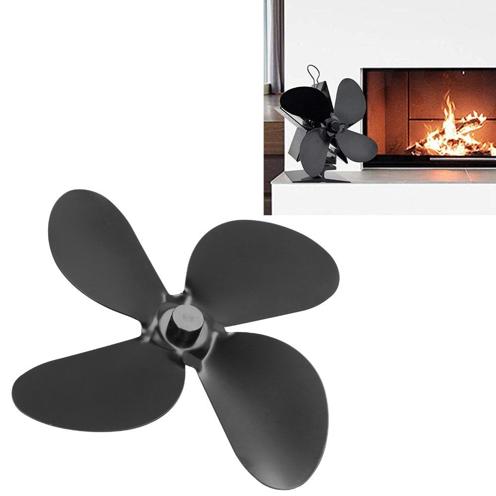 Aluminum Alloy Stove Fan Blades High Temperature Resistant 4 Blades Heat Powered Fan Heavy Duty High Performance