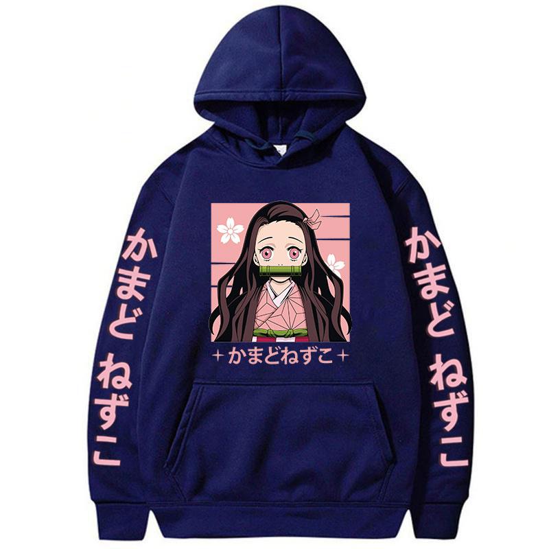 Noul Japan Anime Demon Slayer unisex Hoodie Kamado Nezuko Kimetsu No Yaiba Streetwear Plus Size Hanorac pentru femei Unisex Casual tops