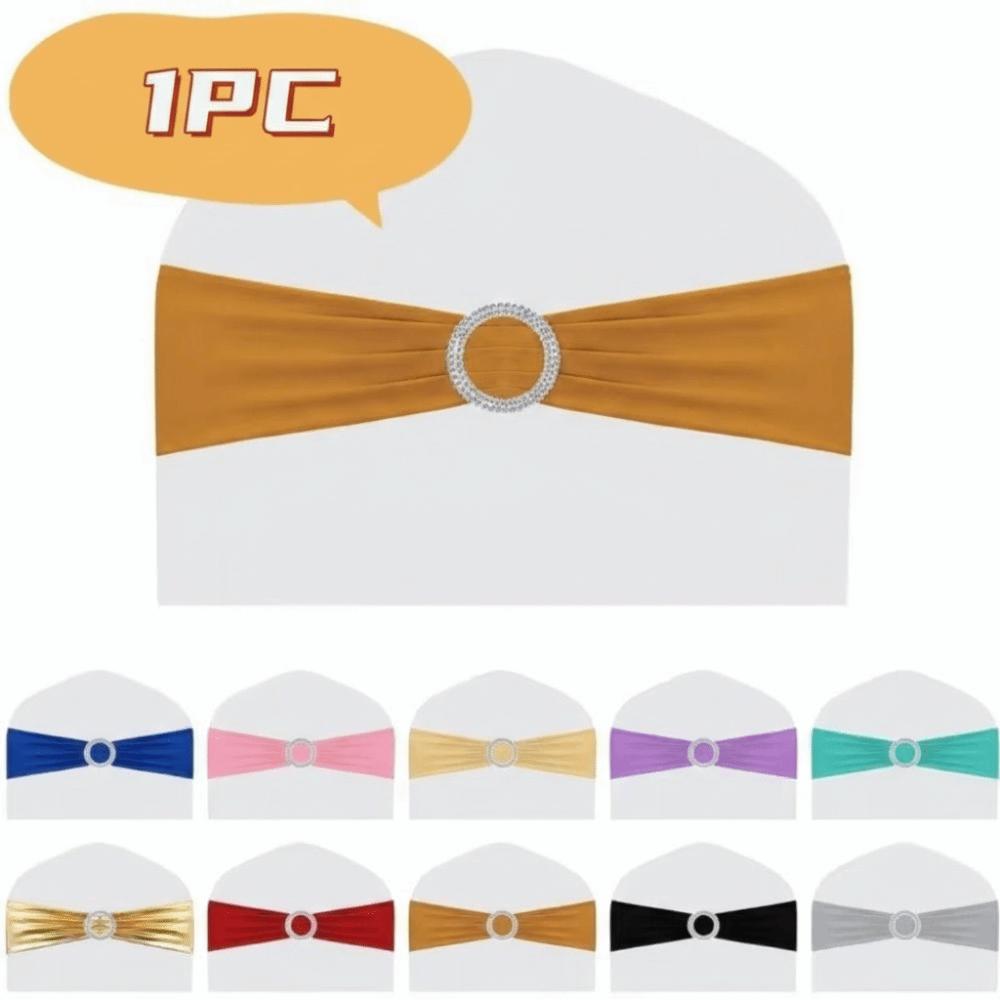 Spandex Stretch Chair Sashes Buckle Slider Universal Fit Chair Ties Anti Slip Elastic Chair Cover Bands