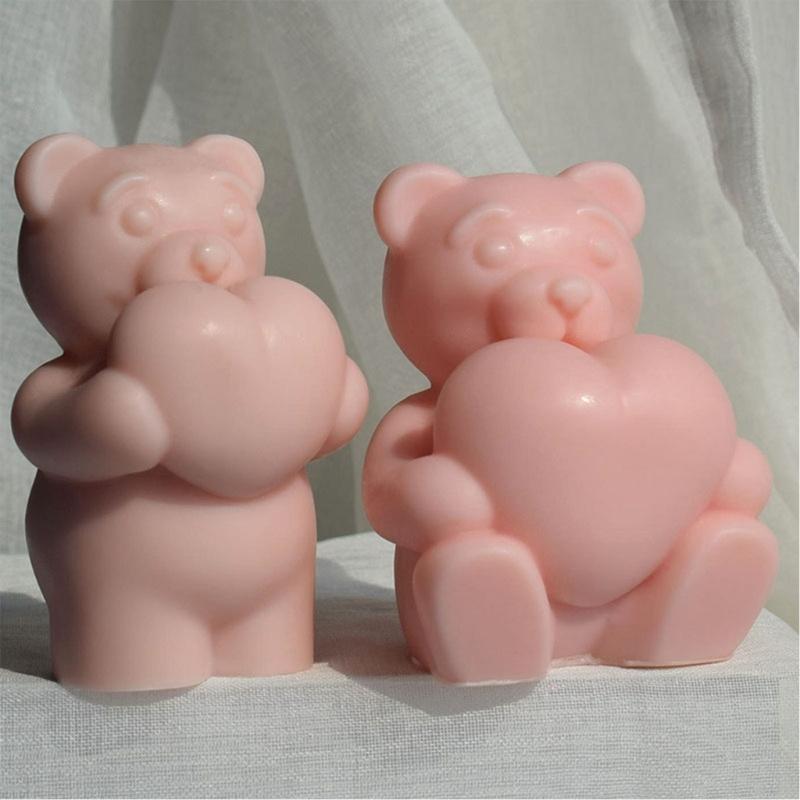 3D Bear Shaped Candle Silicone Mold for DIY Hand-made Candle Ornaments Mould Handicrafts Making Tool Baking Mold