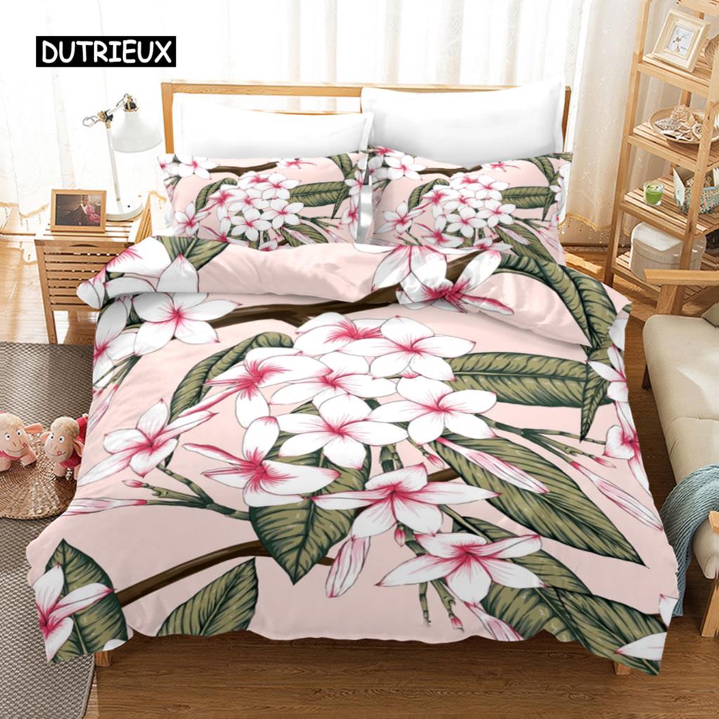 Blumiger Bettbezug Frühling Buntes Blumenmuster Einzelbettwäsche-Set für Kinder Jugendliche Erwachsene Mikrofaser Doppel Queen King Bettdeckenbezug