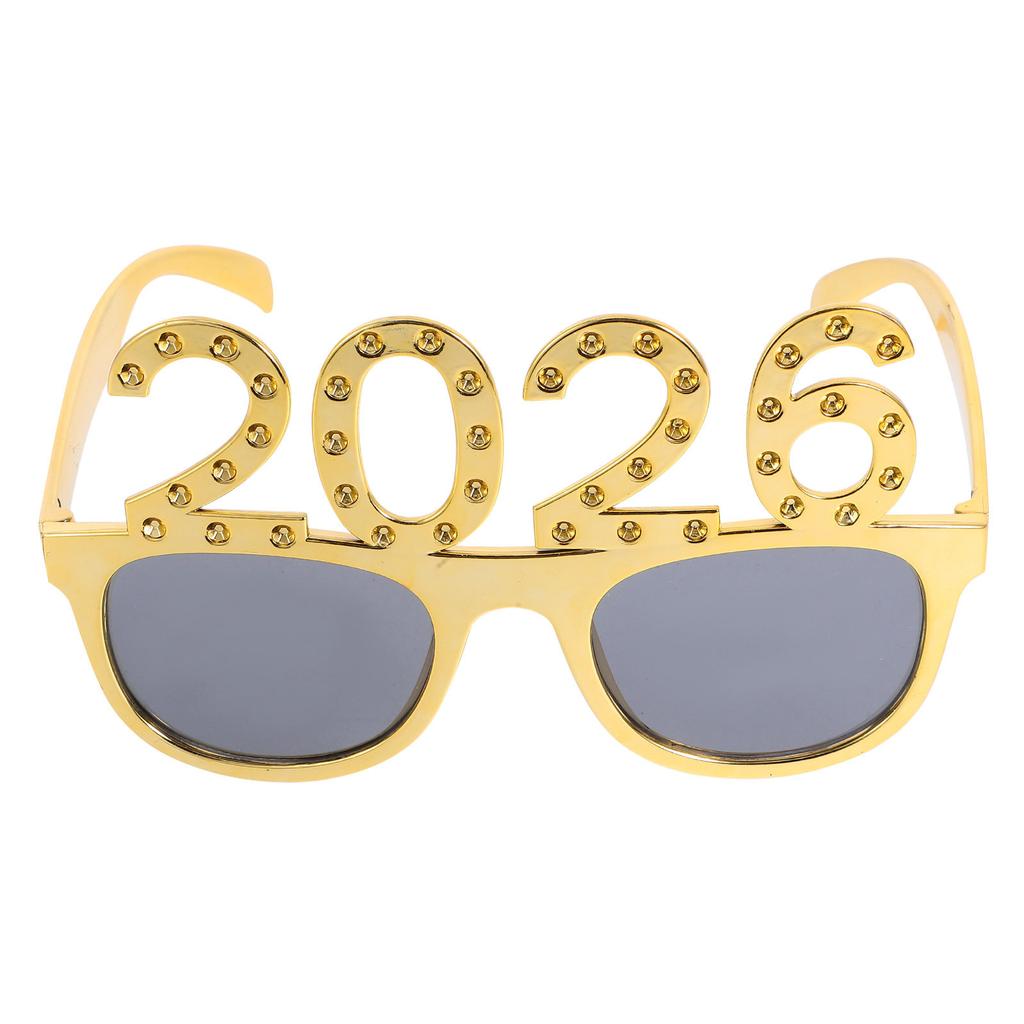 Happy New Year 2026 Rhinestone Glasses Glitter Party Sunglasses Photo Booth Props Graduation Celebration 2026 Glasses