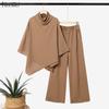 ZANZEA Women 3/4 Sleeve Asymmetrical Blouse And Long Pants Breathable Casual Two Piece Suit Sets