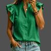 Women's Casual V-Neck Ruffle Sleeveless Top Color for Everyday Wear