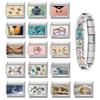 Sweet Ring Necklace Heart Flowers Pattern Charm Beads Fit 9MM Stainless Steel Bracelet Couple DIY Making Wedding Jewelry Gift