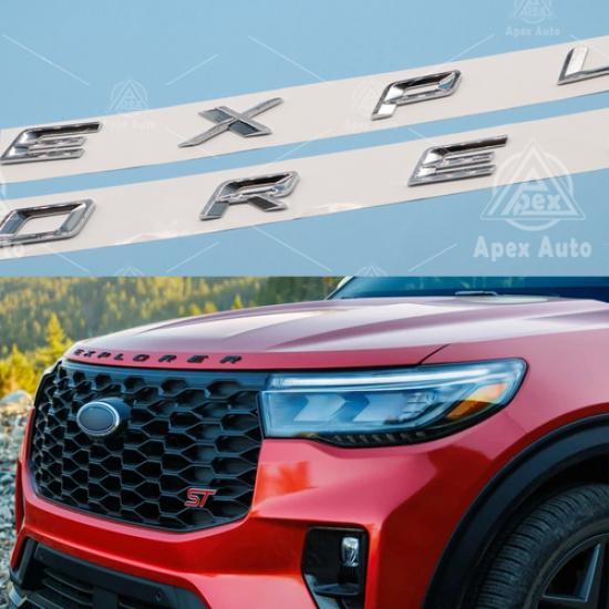 

3D Front Hood Emblem Nameplate Letter For Explorer Sport 19-22 Chrome Silver