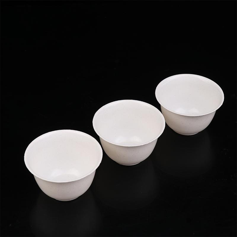 1Pc Transparent Cup Holder Or 50 Disposable Kung Fu Tea Cup Rice Husk Fiber Cup High Temperature Resistant Degradable Test Cups