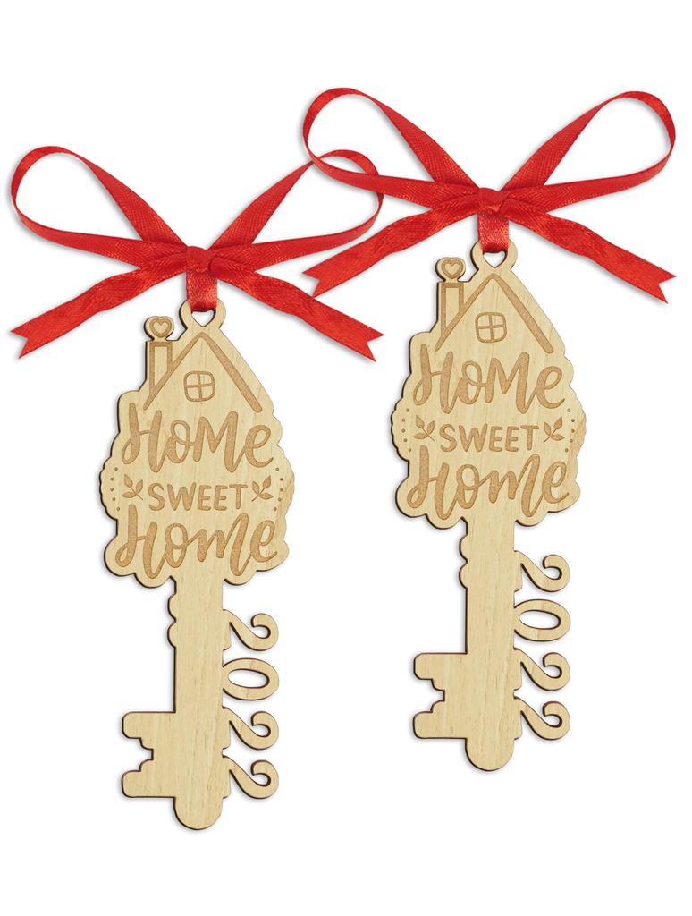 Darling Souvenir Made With Love Home Sweet Home Personalized Wood Ornament Housewarming Gift Christmas Tree Decoration Pack of