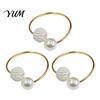 Iron Art Napkin Rings 3Pcs Faux Pearl Rings, Reusable Metal Holders, Elegant Decorative for Restaurants Weddings Banquets Dinner Parties Table Decor