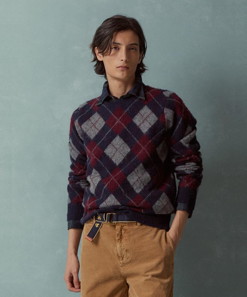 BROOKS BROTHERS Wool Argyle Pattern Crewneck Sweater (Multi) (Bbwrmmf402)