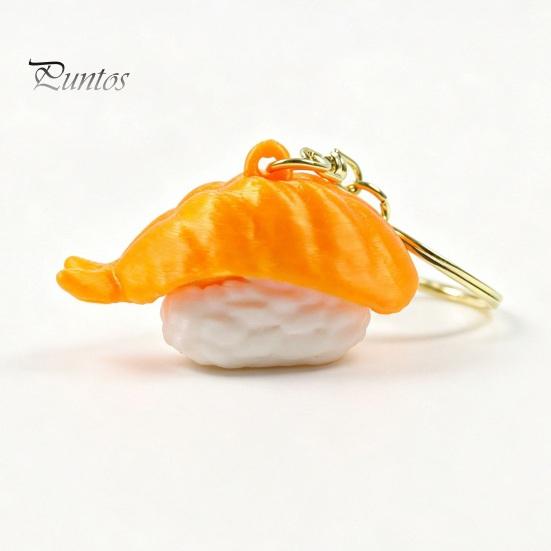 Stress Relief Toy 1/6Pcs 3D Printed Sushi Clicker Keychain, Push Button Fidget Toy, Finger Keyring Pendant Backpack Handbag Charm Gadget