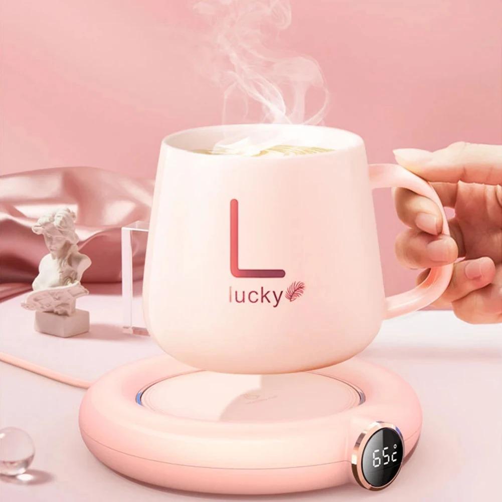 Cup Warmer Heating Pad USB DC5V Constant Temperature 3 Gear Digital Display Timing Coaster Heater for Coffee Milk Tea