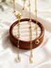 Chic Flower Y Shape Necklace for Women Stainless Steel Link Chain Y-shaped Necklaces Flower Accessories Gift
