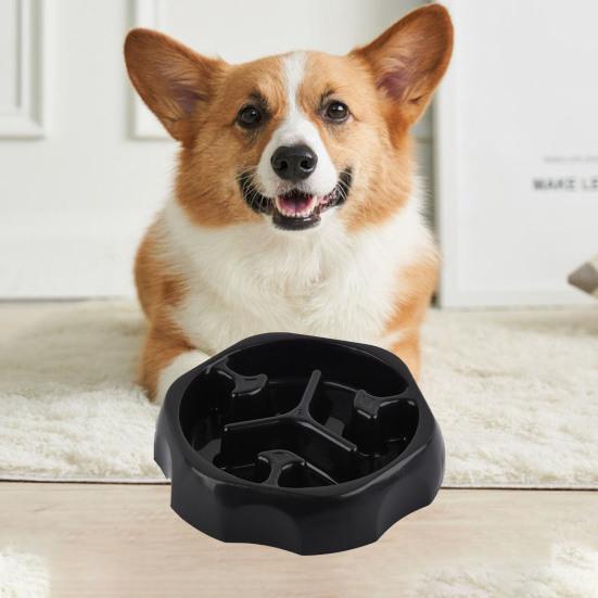 Large Breed Slow Feeder Dog Bowl Effective Slowing Eating Round Shape Anti-spill Pet Food Dish Slow Feeding Column Pet Bowl