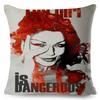 Fashion Woman Art Pillowcase Double Print Boho Lady Cushion Cover Soft Plush Portrait Pillowcase Home Decor