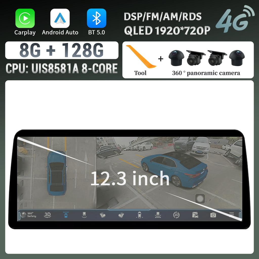 12.3inch Android 14 For Toyota Corolla 2019-2025 Car Radio Navigation 4G GPS Multimedia Wireless BT Carplay Screen Stereo