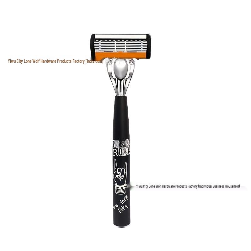 Manual Six-Layer Blade Razor for Men - Vintage Beard Shaver Holder