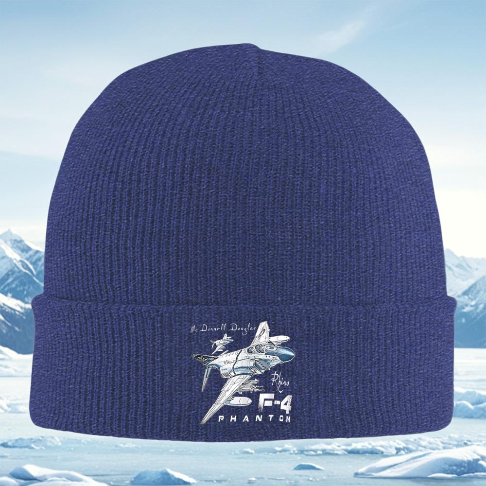 F4 Phantom jet design flying aircraft Men Women Unisex Knitted Hat Beanie Pullover Cap Winter Thermal Warm Christmas Outdoor Cy