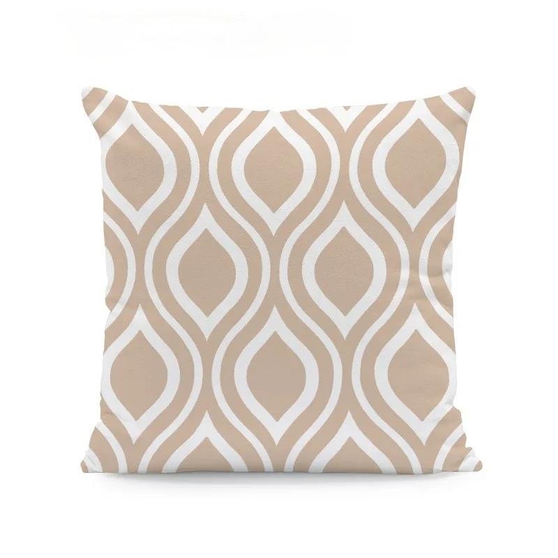 Fashion Beige Geometric Cushion Arrow Petal Lace Texture Cushion Pillow Cover 45X45cm Polyester Decor Living Room Pillowcase