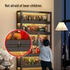 Acrylic Lockable Display Case with LED Lights for Figurines and Models, Dustproof Transparent Stand