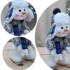 Christmas Blue Series Snowman Cloth Retractable Dolls Decoration for Tree Ornaments Santa Figurine Xmas Gifts Craft Home