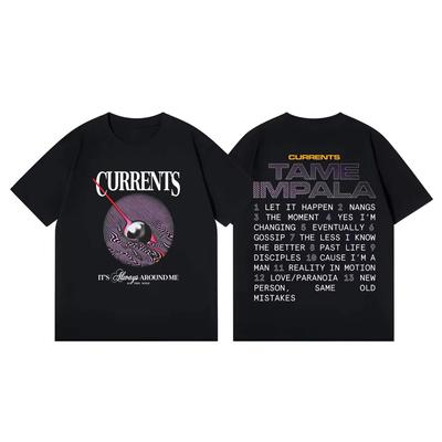 Tame Impala Currents Album Merch Tričko Móda Rock Vintage Krátký Rukáv Tričko Vysoká Kvalita Bavlna Streetwear Tričko Unisex