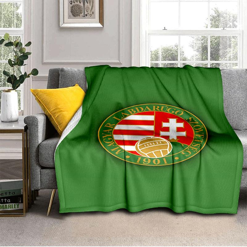 Ungarisches Fußball-Emblem-Decke Geeignet für Sofas, Betten, Büros und Camping - Perfektes Geschenk für Halloween Weihnachten