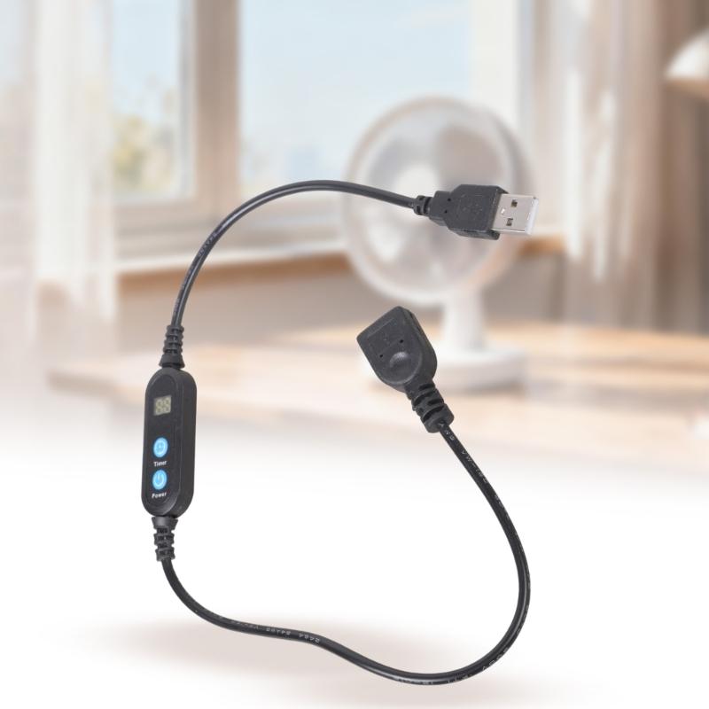 50cm Adjustable Timer Switching USB Cable Cord 1 to 30 Minutes Auto Countdown Shutoff For LED Lights, Fan, Kitchen