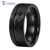 8MM Hammer Wedding Band For Men Women Multi-Faceted Brushed Offset Grooved Finish Nice Gift Jewelry Comfort Fit