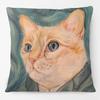 Oil Painting Animals Dachshund Dalmatian Basset Hound Dog Cat And Pheasant Print Cushion Cover Pillow Case